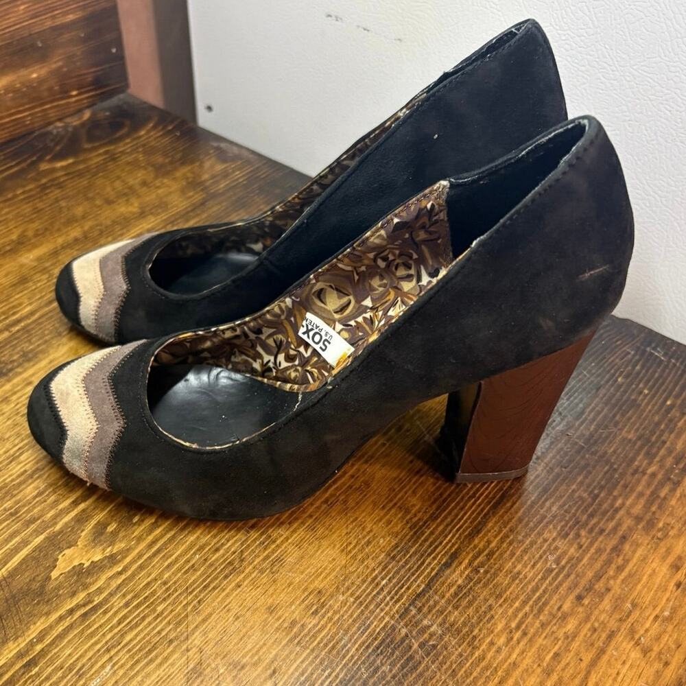 Missoni Black Chevron Heels Size 6.5